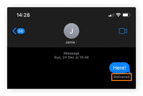 iMessage 的送达状态示例